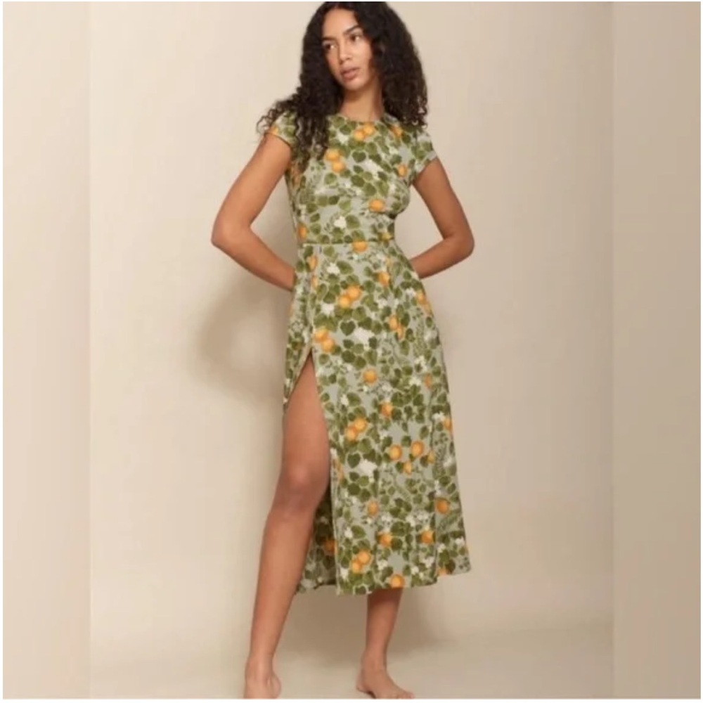Reformation Gavin Dress in Orange Groove